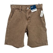 NEW Old Navy Boys 10 Shorts Baggy At The Knee Brown Denim Jean Carpenter Shorts