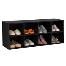 Shoe Bench 8 Cubbies Shoe Organizer with 500 LBS Weight Capacity Cubby Shoe Rack