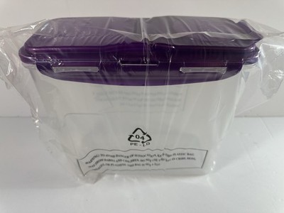 LOCK & LOCK HPL950 Flip top Food Storage Container 3.3L 112 Oz 3.5 Qt Purple Lid
