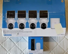 Security Cameras Outdoor Wireless, 4 Cam-Kit & One 2K Door Bell Camera