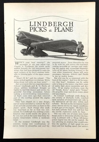 Charles Lindbergh Lockheed Model 8 Sirius NR-211 1930 pictorial