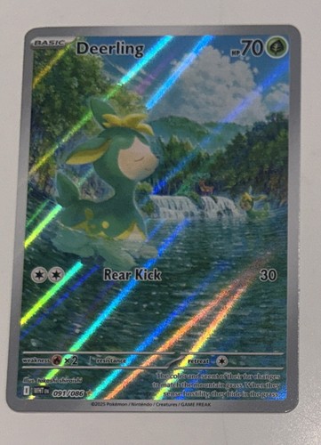 Pokemon Deerling White Flare #091/086 English 2025 NM Illustration Rare TCG NM
