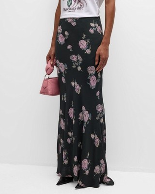 Ganni Floral Motif Maxi Skirt size 34/2 US $375.00