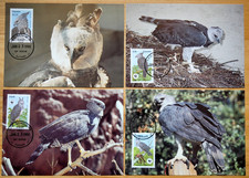 WWF ~ Birds ~ Harpy Eagle ~ 1990 ~ Guyana ~ Set of 4 Maxi Cards