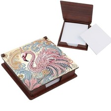 Diamond Painting Kit memo Box, Diamonds Art DIY Patterns Sticky Note Flamingo
