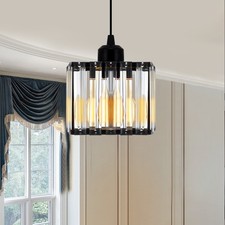 Black Crystal Chandelier Ceiling Light Modern Pendant Lighting Hanging Lamp