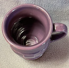 Longaberger Woven Tradit Eggplant Purple Pottery Latte Mug Coffee Cup 5.25" Tall — photo 4