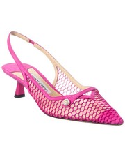 Jimmy Choo Amita 45 Mesh  Leather Slingback Pump Women's Pink 36