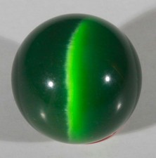 BEAUTIFUL 9/16" GREEN FIBER OPTIC CONTEMPORARY MARBLE SPHERE W/STAND MINT