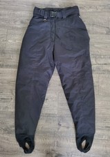 Obermeyer Snow Pants Women 10 Black Stilleto Stirrup Lined Insulated Belted Ski