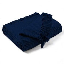 Luxury Waffle Indian Cotton Sofa/Bed Settee Couch Throw , 5 Sizes & 8 Colours