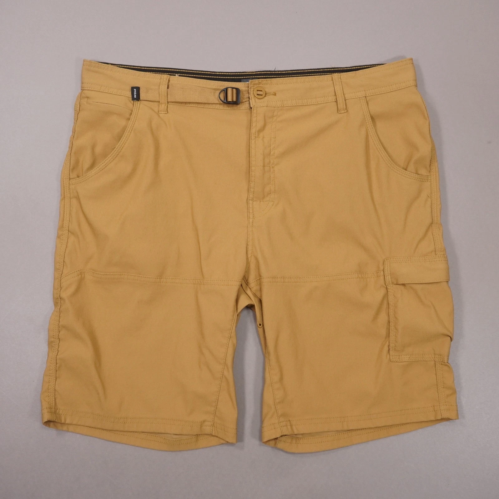 PrAna Stretch Zion Shorts 10" Inseam Standard Fit Mens 38 Retro Olive Brown