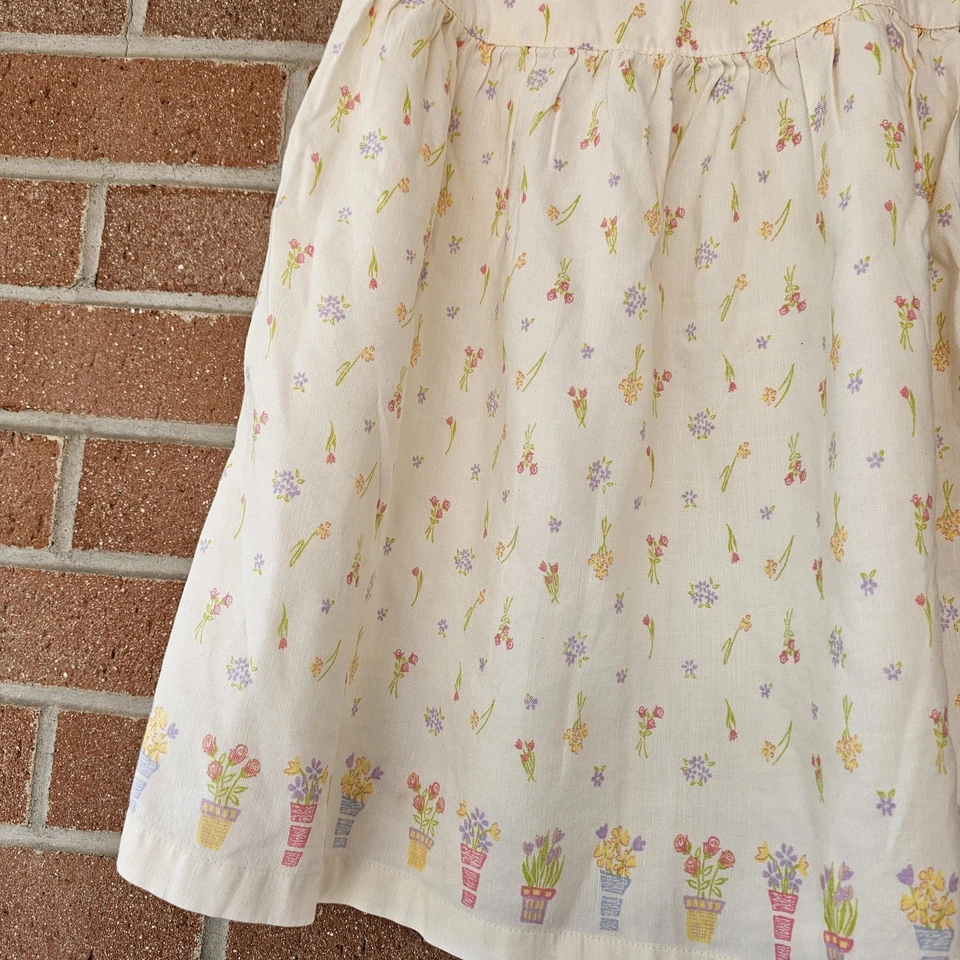 Vestido Floral De Colección Gymboree Maceta Mezcla Lino Multicolor Arco Espalda LG 4-5 Años Foto 4 de 4