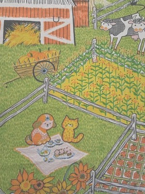 1970's Sears   KATIE DOWN ON THE FARM   Full/Queen Bedspread NWOT