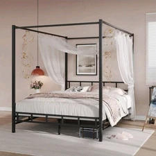 Sleek Canopy Bed Frame - Queen 
