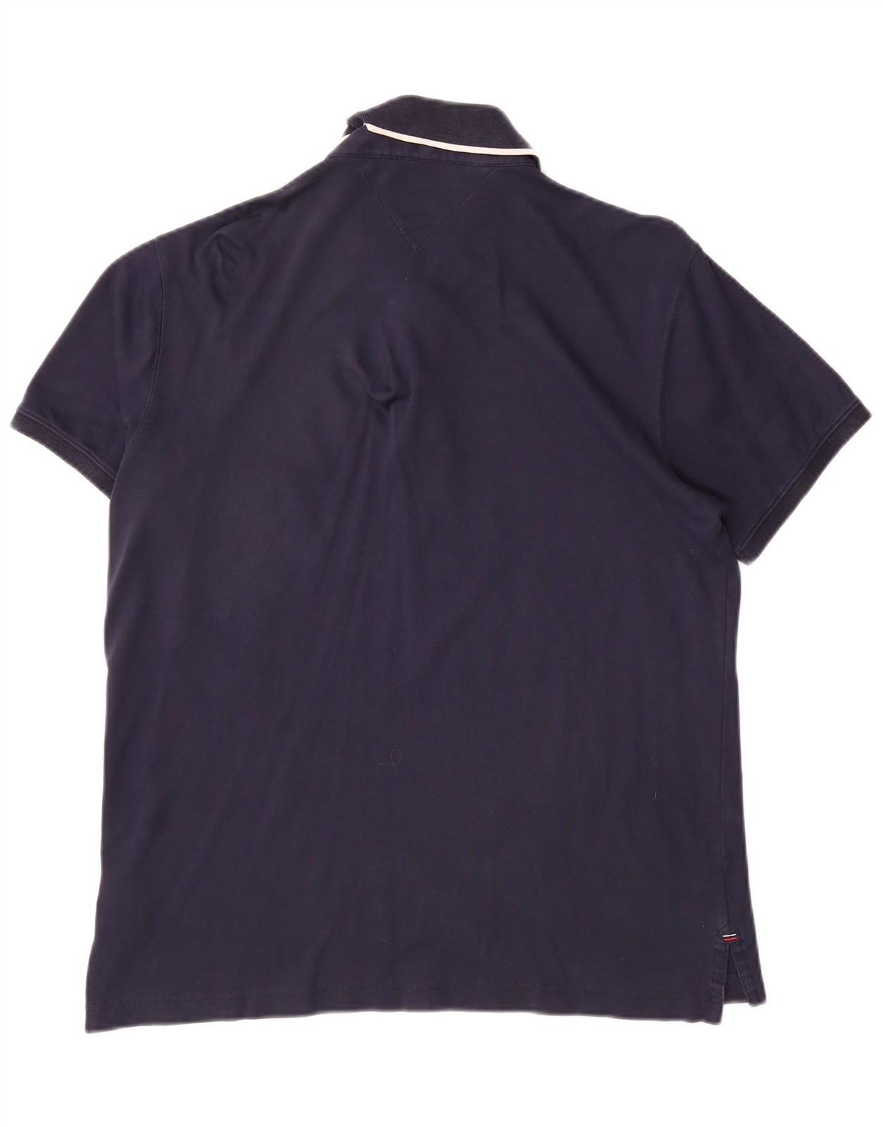 Tommy Hilfiger Mens Slim Fit Polo Shirt Large Navy Blue Cotton AO05 thumbnail 2