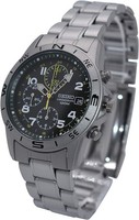 Seiko Herrenuhr SND377P1 Chronograph GrüNes Zifferblatt Edelstahl