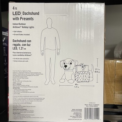 Home Accents Holiday Dachshund Dog with Presents Inflatable  display picture 1