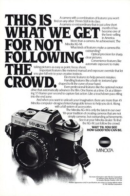 1981 Minolta: Following the Crowd Vintage Print Ad