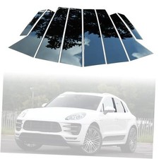 lossy Black Stainless Steel Door Pillar Post Trim Fit Porsche Ma.can 2014-2022