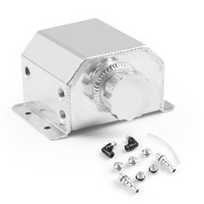 Universal 1l Aluminum Coolant Overflow Tank Radiator Expansion Silver Reservoir