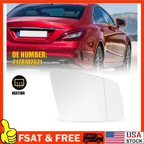 Passenger Side Mirror Glass Heated Fits Mercedes-Benz C250 CL550 CLS400 GLK250