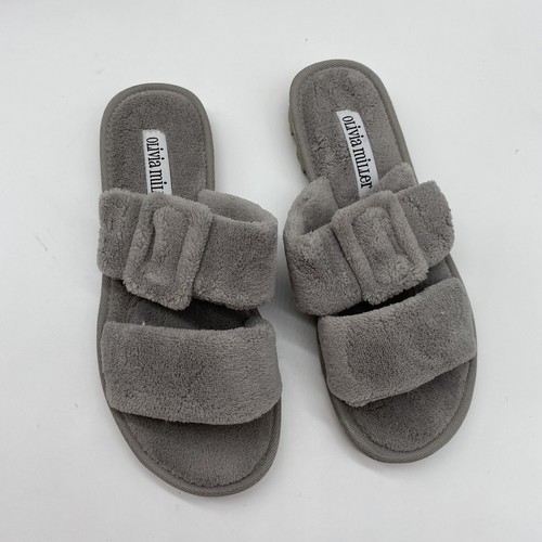 Olivia Miller Women’s Saltspring Slipper sandals in Grey size 8 NEW in Box