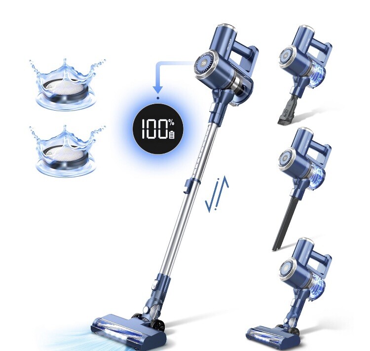 PrettyCare Cordless Stick Vacuum Cleaner Lightweight For Carpet Floor