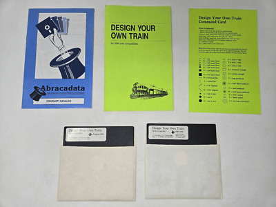 DESIGN YOUR OWN TRAIN ABRACADATA IBM PC COMPUTER GAME VINTAGE 1987