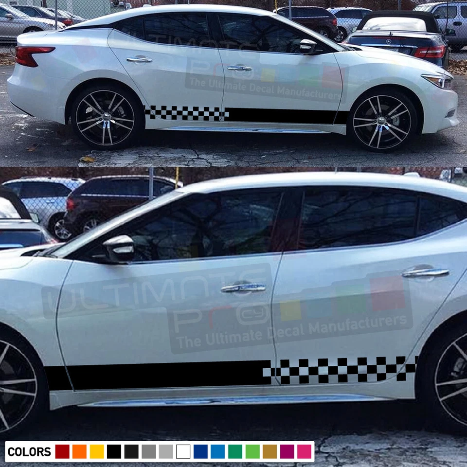 Kit de calcomanías de rayas para Nissan Máxima Side CARBON luz espejo labio afinar cubierta de cabeza Foto 2 de 4