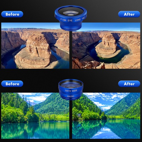 Hemobllo Cell Phone Camera Lens Universal Mobile Phone Lens and (Blue) - 第 2/12 張圖片