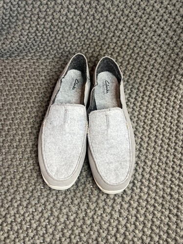 NEW Clarks Gorwin Step Gray Suede Loafers Slip On Shoes Men Size 10 M - Picture 2 of 14