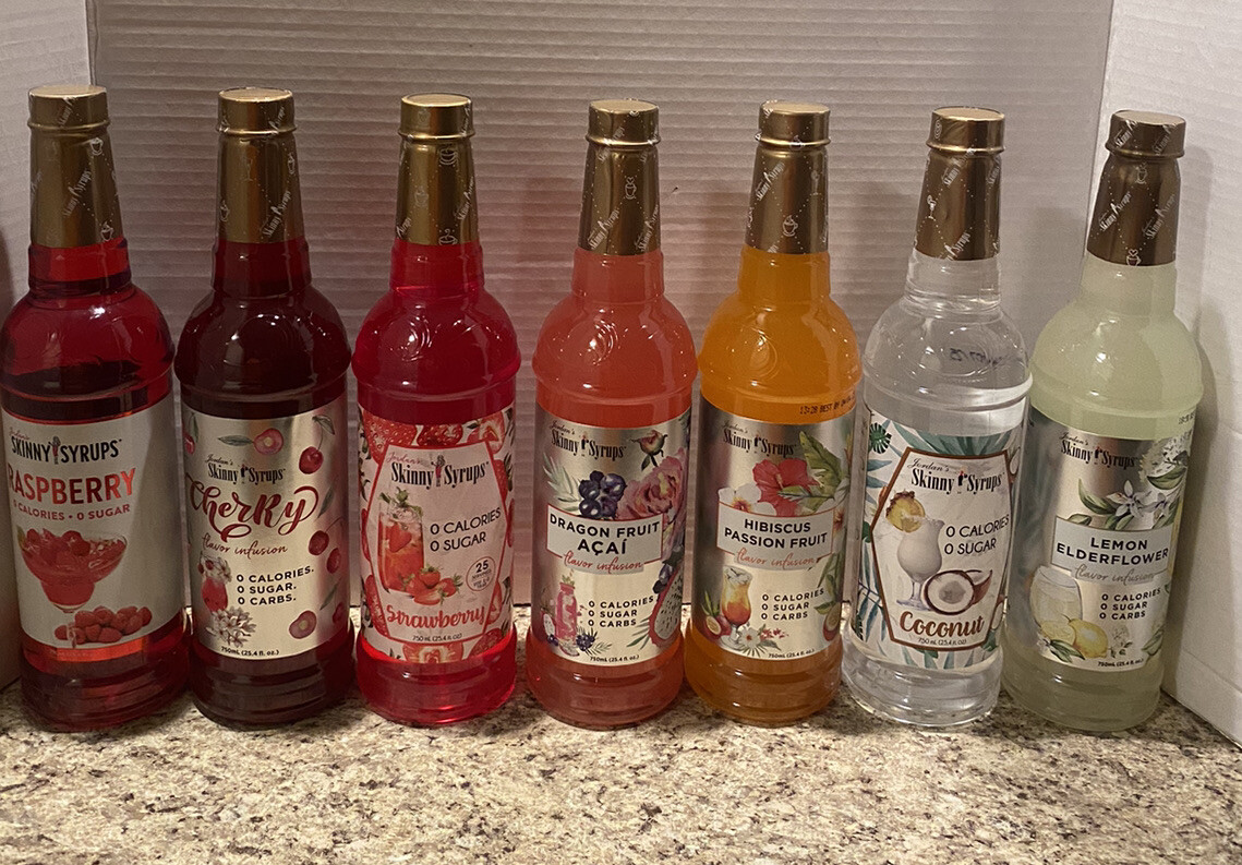 Jordan'S Skinny Syrups (7) Flavors Showed In Picture. All Expiration