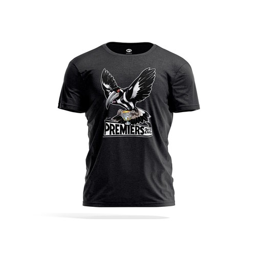 Collingwood Magpies AFL 2023 Premiers Mark Knight T-Shirt Sizes Youth 8-14! In S - Picture 2 of 3