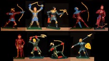 Starlux Knights in Armor - Set of 9 in 9 poses - 60mm Painted - colors vary