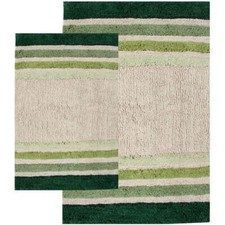 Chesapeake Merchandising Inc. Tuxedo Stripe 2 Piece Bath Rug Set New