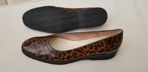 Mocassini ballerine Salvatore Ferragamo 7 B nero marrone stampa animalier vernice pelle - Foto 4 di 5