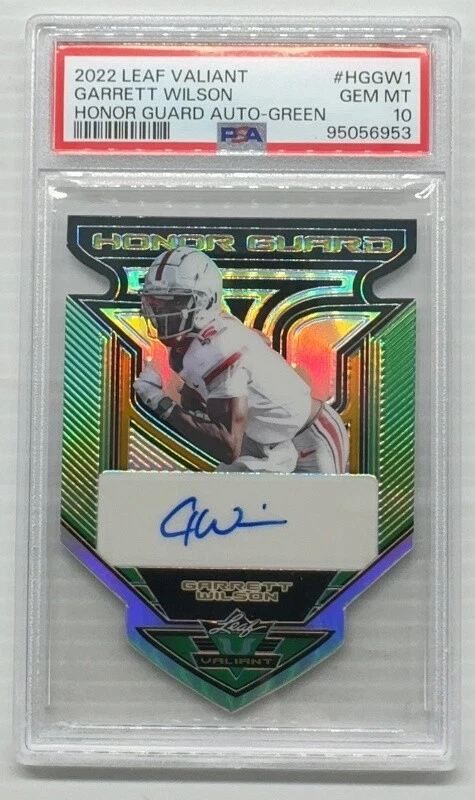 Garrett Wilson Leaf Valiant Honor Guard Autographs #HGGW1 Green