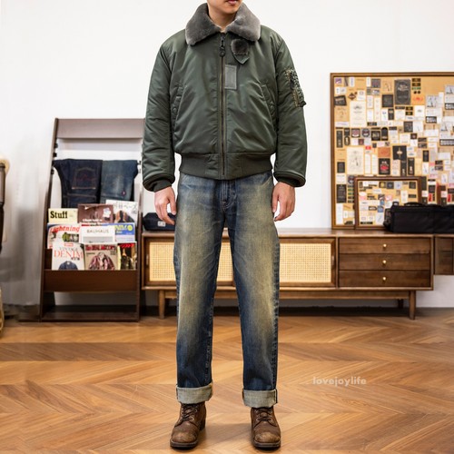 Red Tornado B15D Flight Jacket Winer Warm Wool Jacket Men's Army Woolen Coat Top - Picture 9 of 29