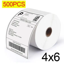 Thermal Printer Labels - 500pcs 4x6 Direct Thermal Adhesive Shipping Label Roll