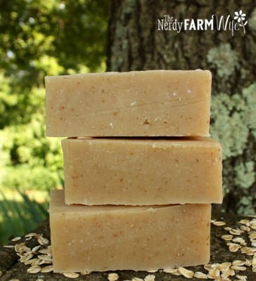 24 handmade soaps, 4 oz, natural color, square, peppermint, coffee vegan