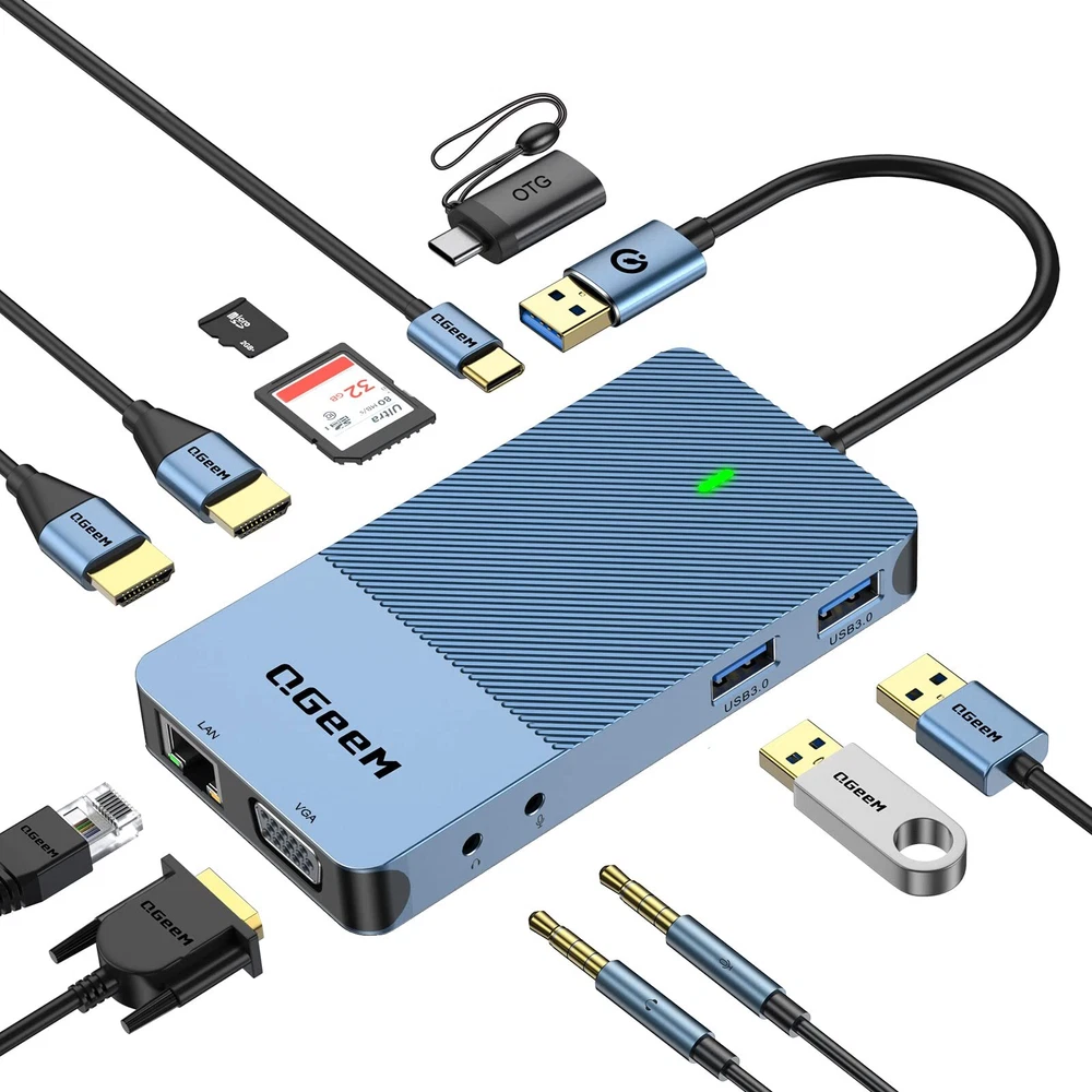 Usb 3.0 Docking Station Triple Display Usb Hub Dual Monitor Usb C Laptop Docking