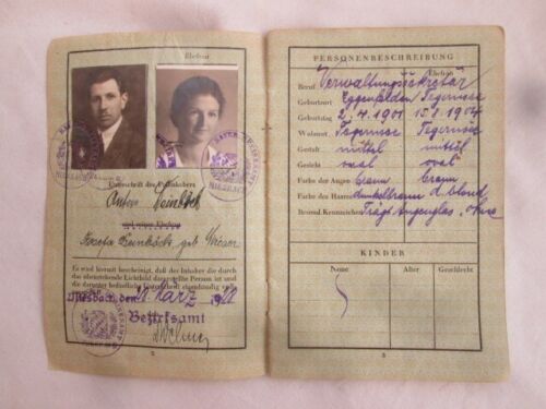 Ausweis - Reisepass - Deutsches Reich - Er + Sie - Miesbach - Tegernsee - 1928 - Bild 2 von 8