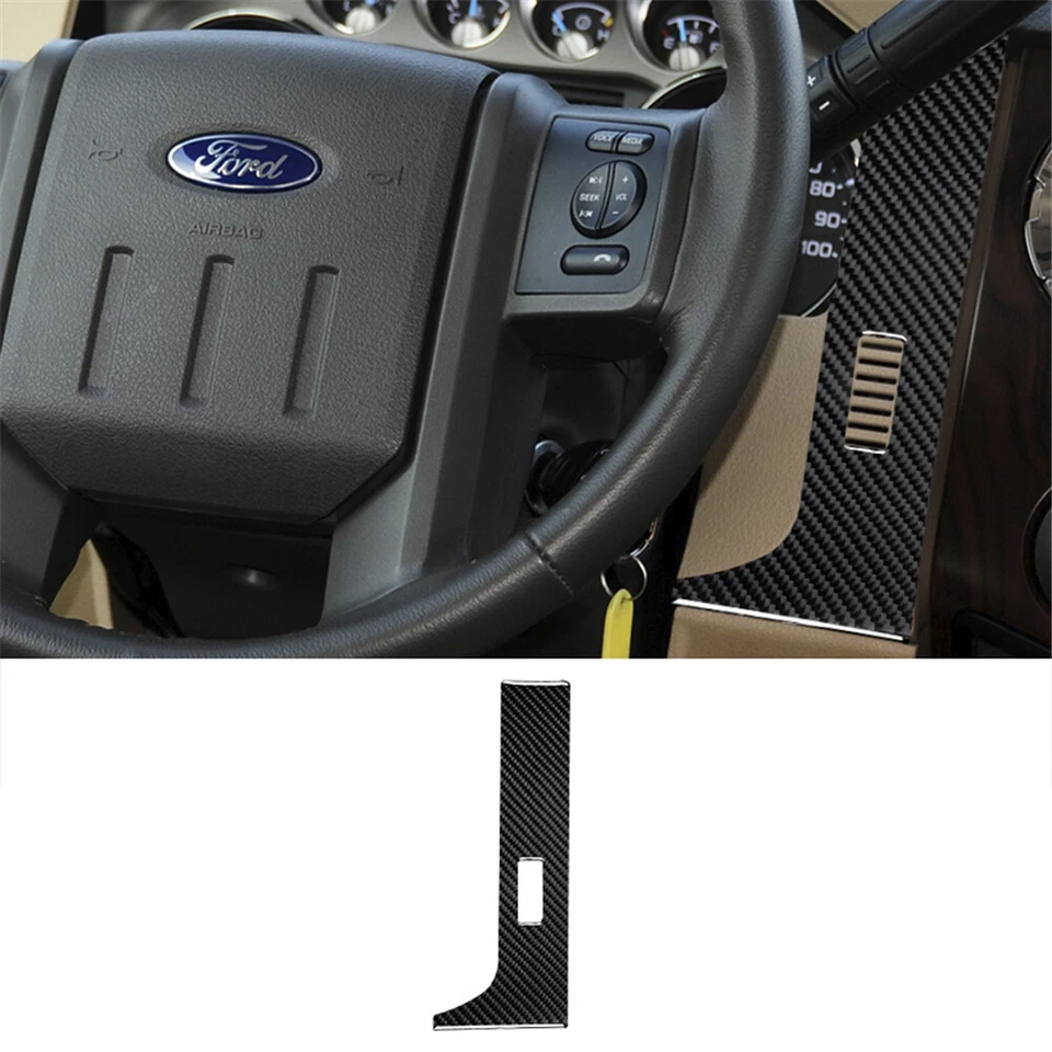 Juego de embellecedores interiores completos de fibra de carbono para Ford F-250/350//550/650/750 Foto 4 de 4