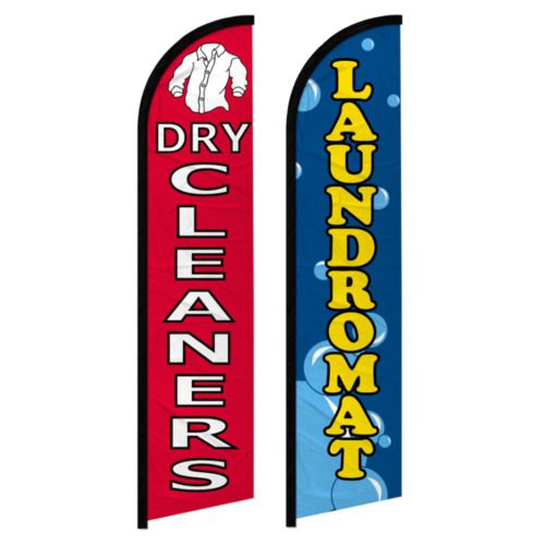 Laundromat Full Curve Windless Swooper Flag Dry Cleaning Laundry