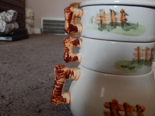 Ceramic Stacking Tea Set For One, Roosters Teapot Creamer Cup Vintage UNIQUE - Picture 20 of 24