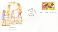 1995 First Day of Issue - Postage Stamp honoring - Volleyball - Fleetwood