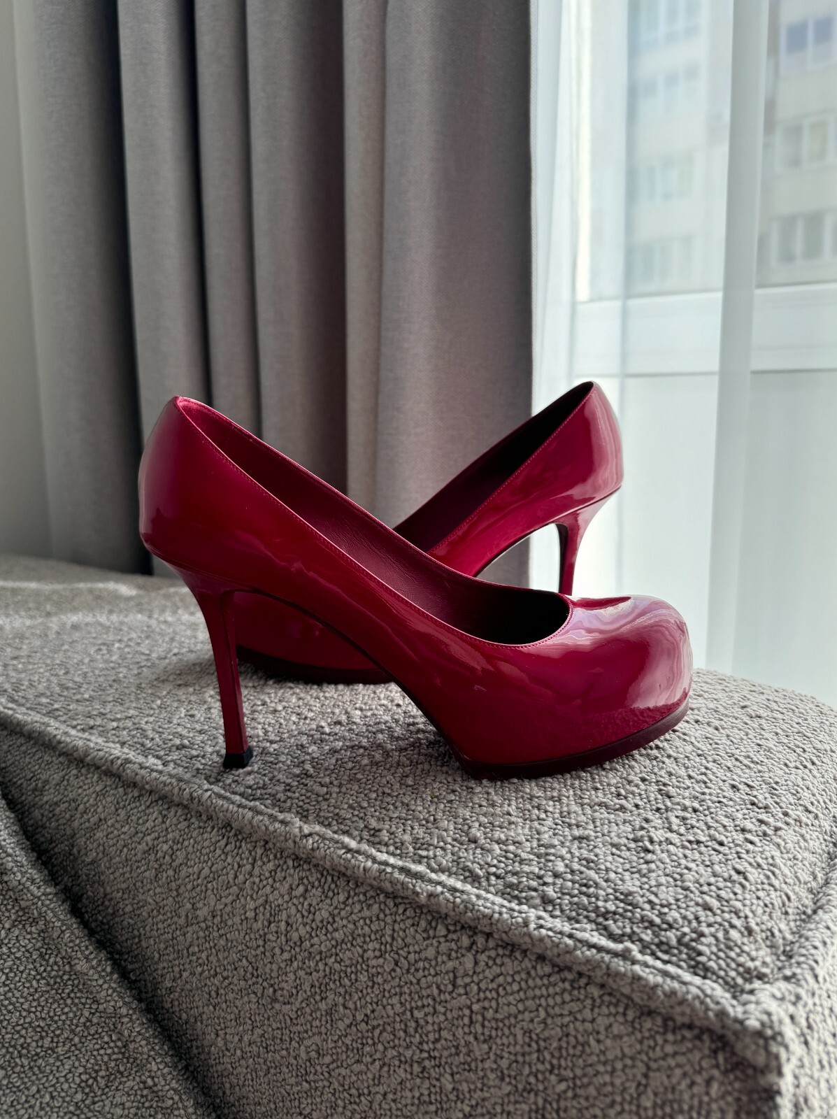 Decolte donna tacco a spillo pelle rossa YSL Yves Saint Laurent EU38 5 US8 5