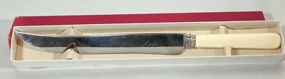 Vintage Bride s Knife or Serving Knife Boxed Ivory Coloured Handle Cake Cheese