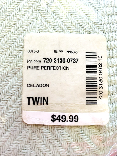 New Egyptian Cotton Twin Summer Blanket Pure Perfection JCP Home Mint Green - Picture 7 of 8